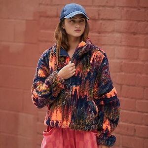 NWT Free People Nantucket Fleece Printed Pullover SOLD OUT - Small